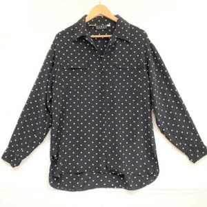 KENAR 90s Silk Polka Dot Buttondown Shirt Blouse